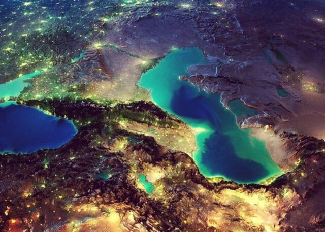 بررسی کاهش آب دریای خزر با تصاویر ماهواره ای